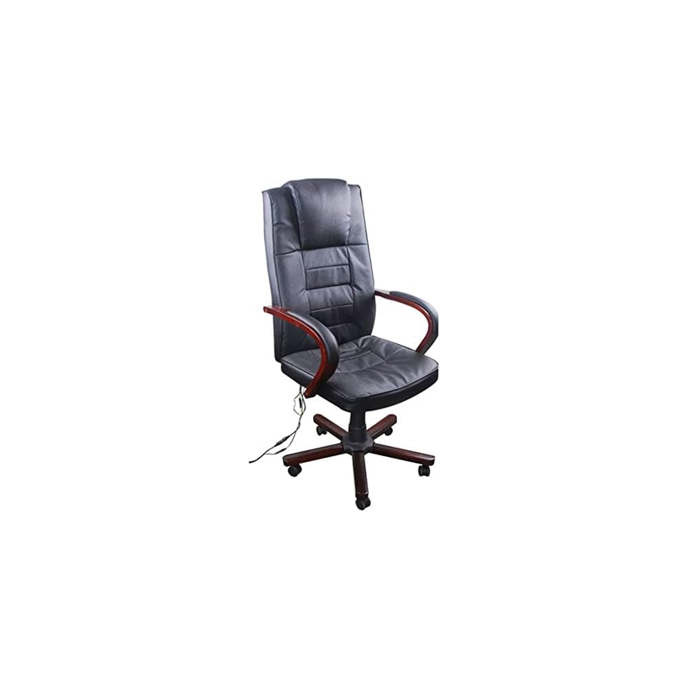 Black Office Massage Chair Real Leather Height Adjustable,Boss Chair,Swivel Chairs,Execuive Desk Chair,Swivel Arm Chair,Computer Chair,for Living Rooms,Bedrooms,Meeting Rooms,Offices,