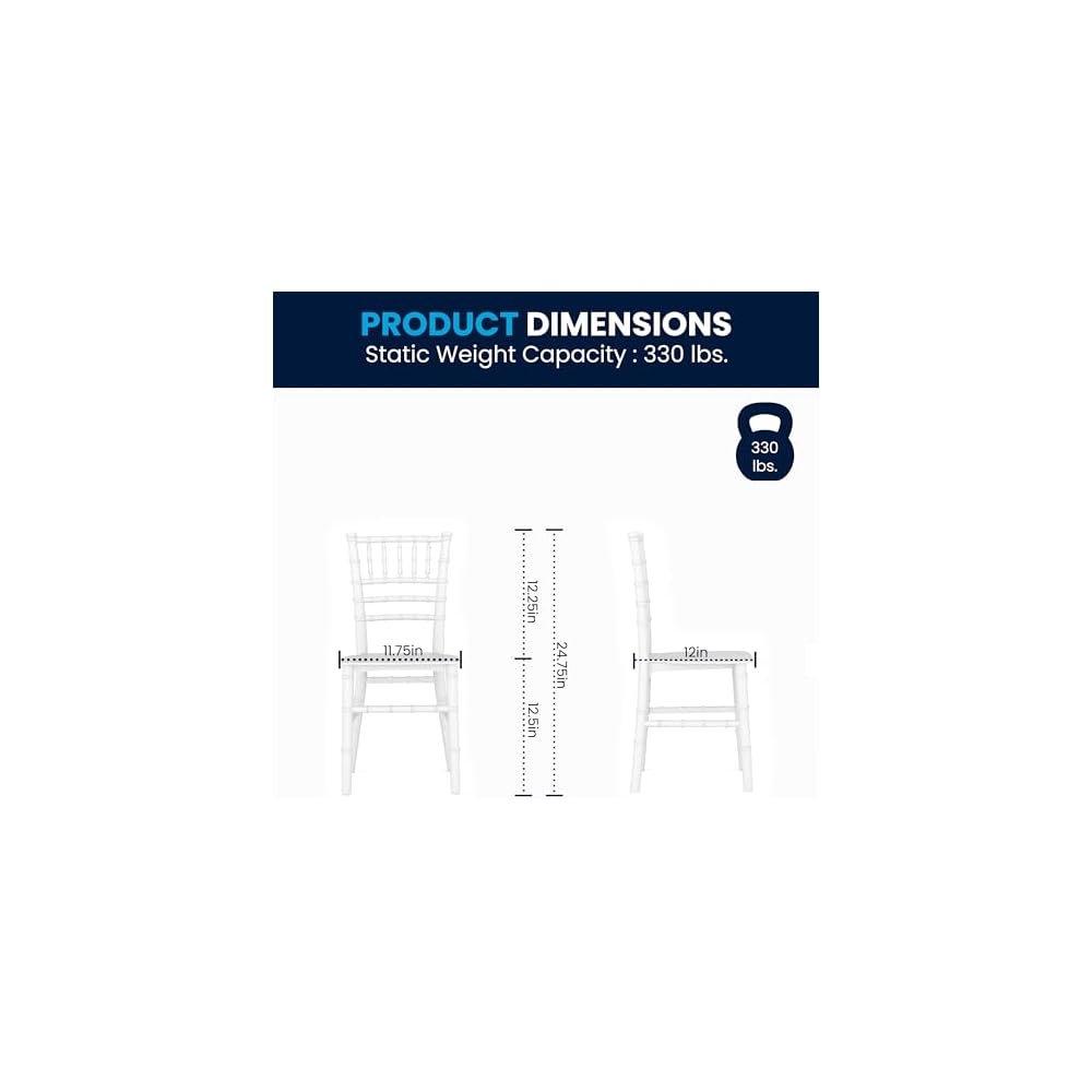 Flash Furniture Hercules Kids Resin Chiavari Chair, White