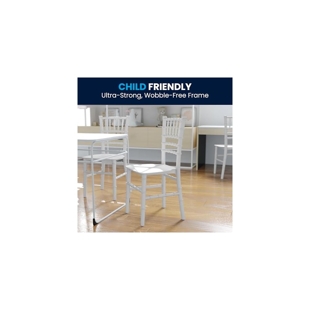 Flash Furniture Hercules Kids Resin Chiavari Chair, White