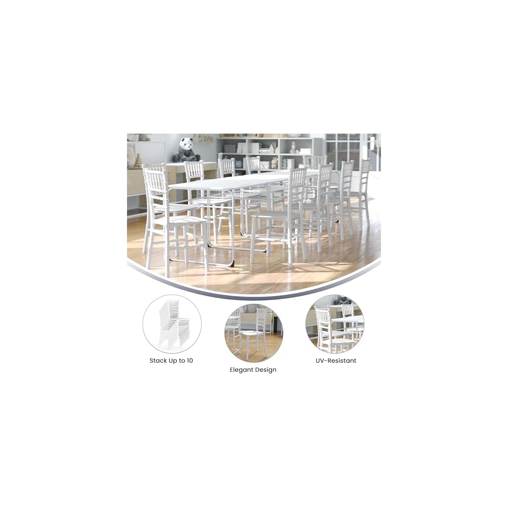 Flash Furniture Hercules Kids Resin Chiavari Chair, White